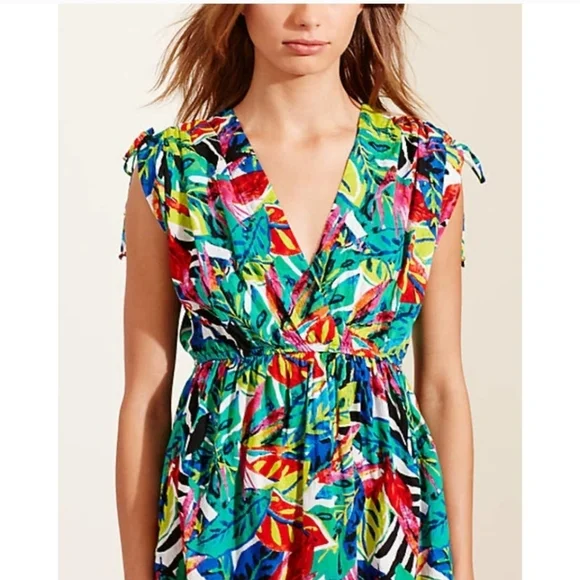 Ralph Lauren Tropical-Print Cotton Cover-Up Vacation Size Large - Picture 3 of 8